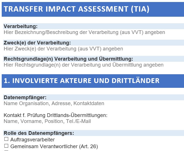 Bild 1 von Transfer Impact Assessment (TIA) 